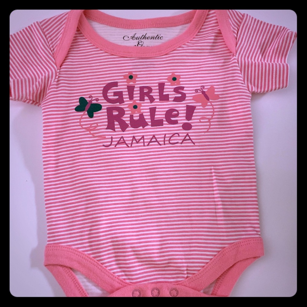 Pink infant Jamaica onesie